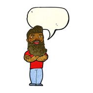 cartoon proud man with speech bubble N10