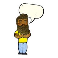 cartoon serious man with beard speech bubble N7