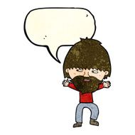 cartoon happy man with beard speech bubble N16