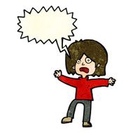 cartoon scared person with speech bubble N4