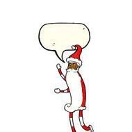 cartoon skinny santa with speech bubble N4