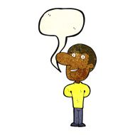 cartoon happy man with speech bubble N150