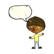 Cartoon happy boy with speech bubble N80