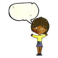 cartoon worried woman with speech bubble N24