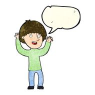 cartoon happy boy laughing with speech bubble N12