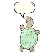 cartoon happy turtle with speech bubble N4