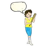 cartoon pretty punk girl with baseball bat speech bubble N4