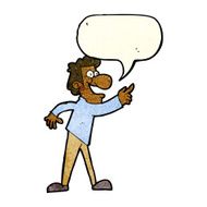 cartoon man pointing and laughing with speech bubble N10