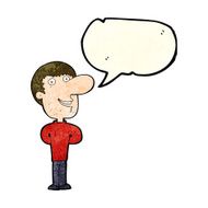cartoon happy man with speech bubble N152