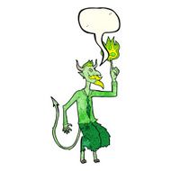 cartoon devil in shirt and tie with speech bubble N2