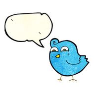 cartoon funny bird with speech bubble N3
