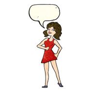 cartoon proud woman with speech bubble N7