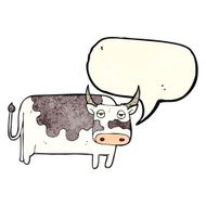 cartoon cow with speech bubble N15
