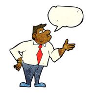 cartoon businessman asking question with speech bubble N3