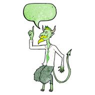 cartoon demon boss in shirt and tie with speech bubble N2