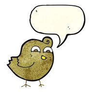cartoon funny bird with speech bubble N4
