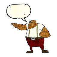 cartoon angry tough guy pointing with speech bubble N3