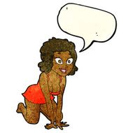 cartoon funny sexy woman with speech bubble N3