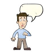 cartoon shocked man with speech bubble N37