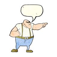 cartoon angry tough guy pointing with speech bubble N4