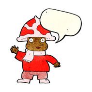 cartoon mushroom man with speech bubble N3