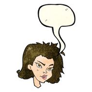 cartoon female face with speech bubble N47