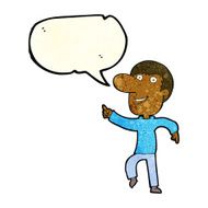 cartoon happy man dancing with speech bubble N12