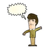 cartoon angry man with speech bubble N30