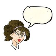 cartoon pretty woman with speech bubble N96