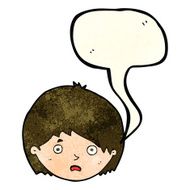 cartoon unhappy boy with speech bubble N21
