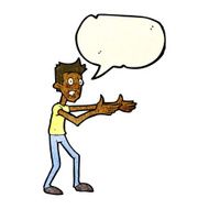 cartoon man desperately explaining with speech bubble N3