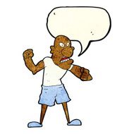 cartoon violent man with speech bubble N4