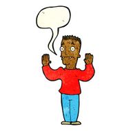 cartoon man surrendering with speech bubble N3