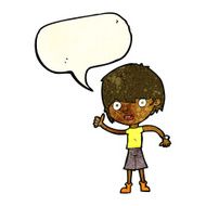 cartoon boy with positive attitude speech bubble N4