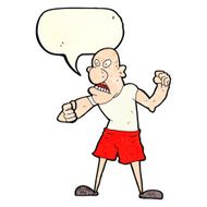 cartoon violent man with speech bubble N5