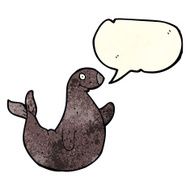 cartoon seal with speech bubble N7