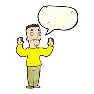 cartoon man surrendering with speech bubble N4