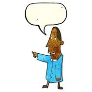 cartoon ugly man pointing with speech bubble N3