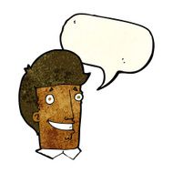 cartoon happy man with speech bubble N153