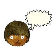 cartoon curious boy with speech bubble N12