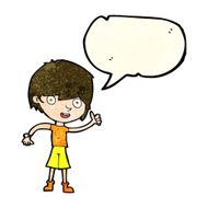 cartoon boy with positive attitude speech bubble N5