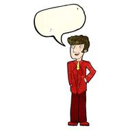 cartoon upperclass man with speech bubble N4