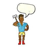 cartoon lumberjack with speech bubble N2