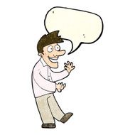 cartoon excited man with speech bubble N21