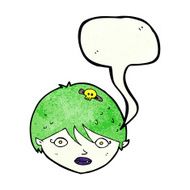 cartoon vampire face with speech bubble N8
