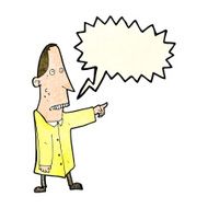 cartoon ugly man pointing with speech bubble N4