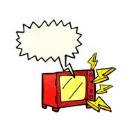 cartoon microwave with speech bubble N2