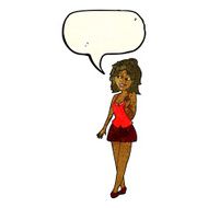 cartoon attractive office woman with speech bubble N3