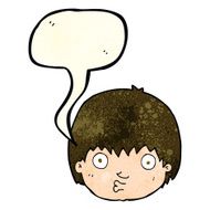 cartoon curious boy with speech bubble N13
