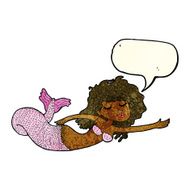 cartoon mermaid with speech bubble N20